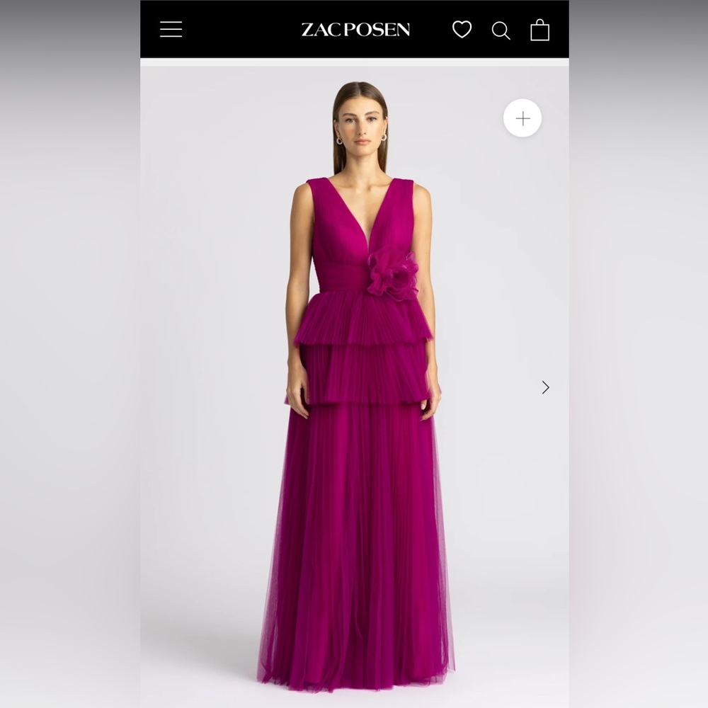 Zac Posen Ruffled Tulle Gown